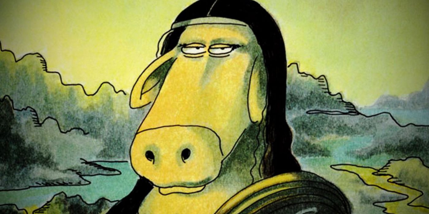 Cow Mona Lisa in Far Side Comic Art