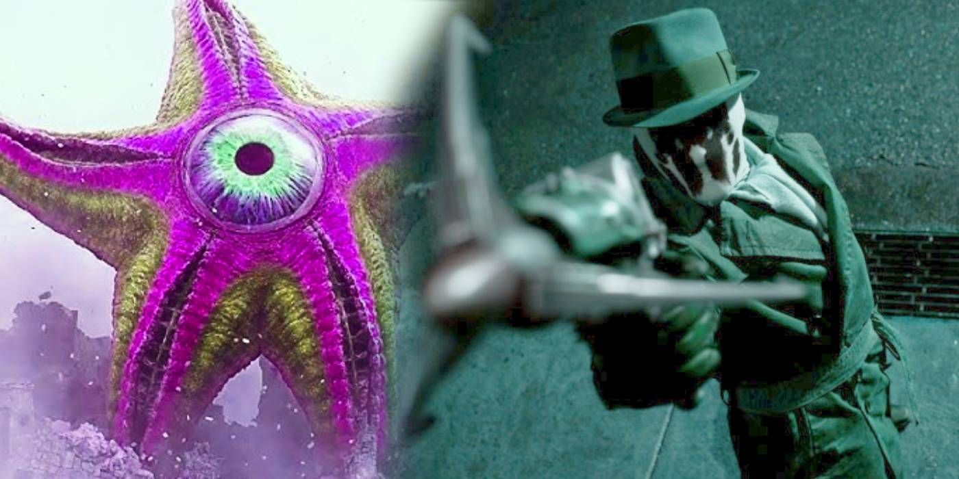 Custom Image Starro from The Suicide Squad and Rorschach from Watchmen