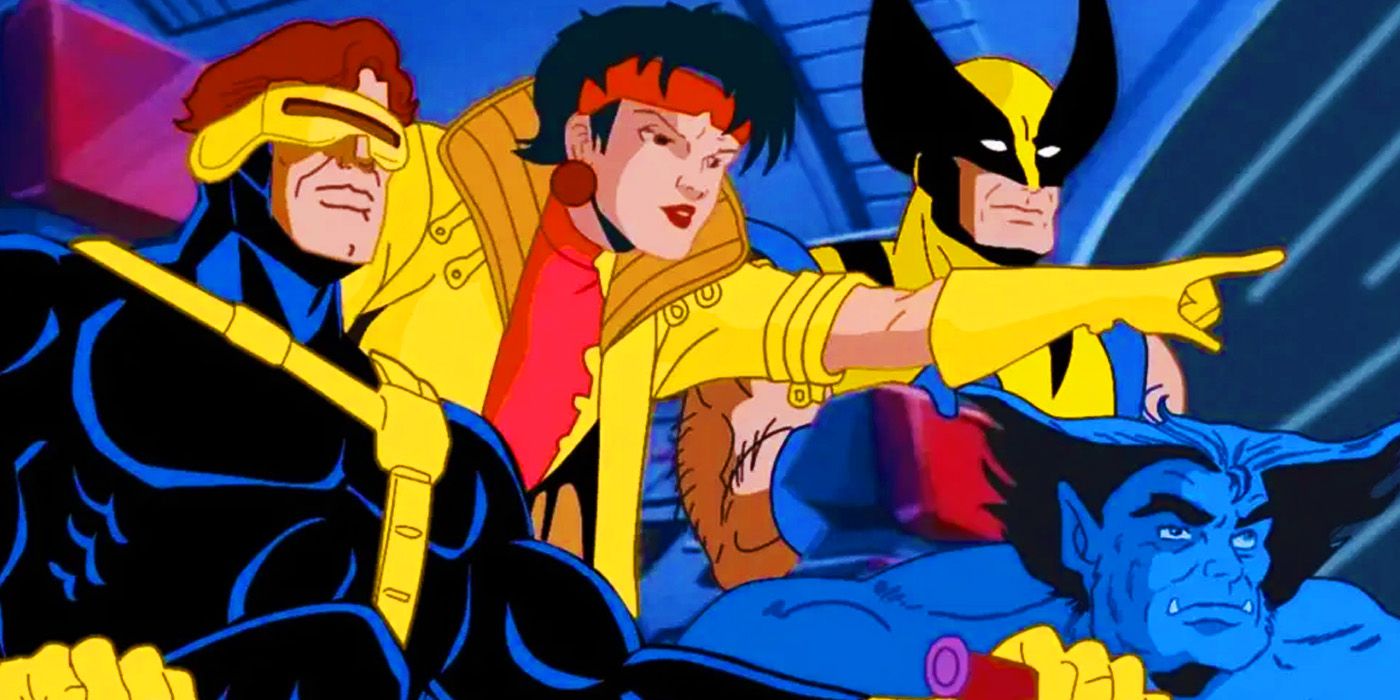 Cyclops, Jubilee, Wolverine and Beast in X-Men The Animated Series' Night of the Sentinels