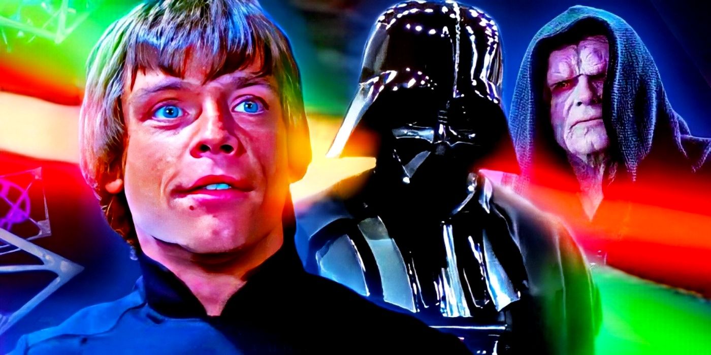 Star Wars' Luke Skywalker, Darth Vader, and Emperor Palpatine.
