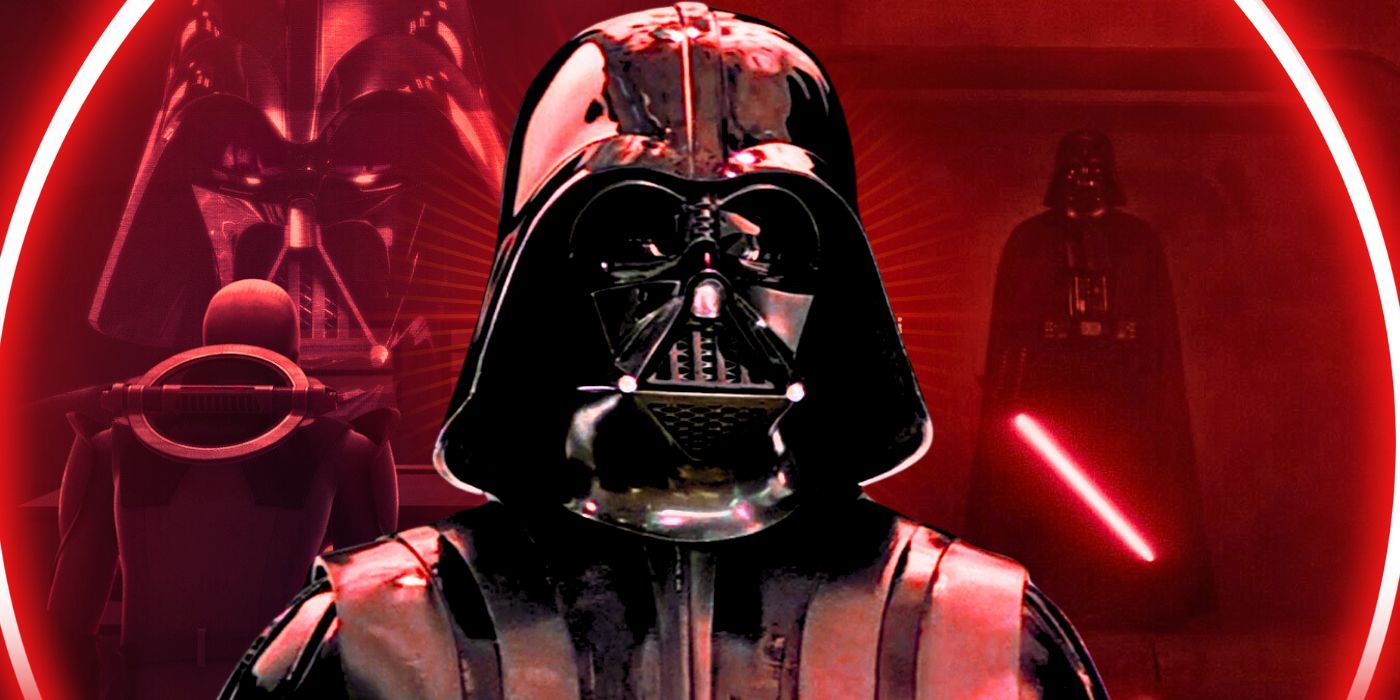 Darth Vader as seen in Star Wars Rebels and Rogue One, including with his lightsaber