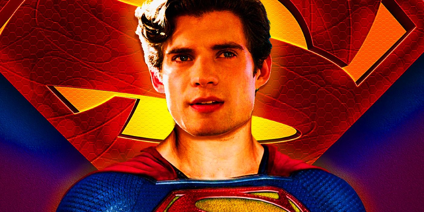 David Corenswet em seu traje de Superman na arte do DCU