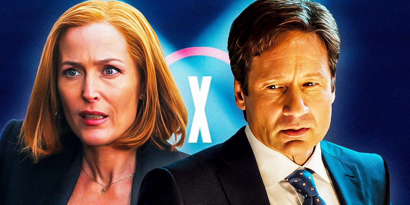 David Duchovny as Fox Mulder and Gillian Anderson as Dana Scully from The X Files