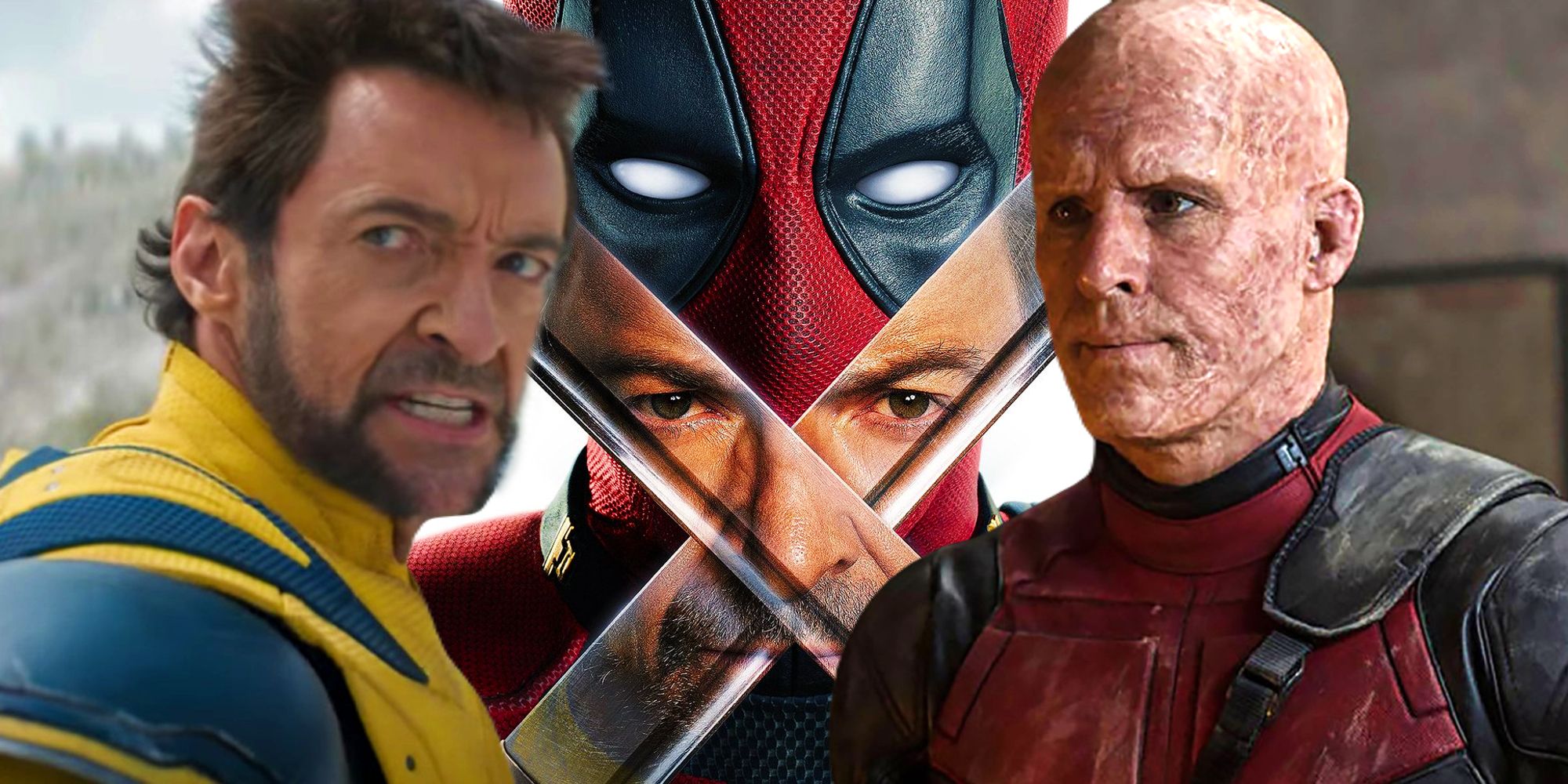 The poster for Deadpool & Wolverine (2024) between Hugh Jackman snarling as Wolverine and Ryan Reynolds as Wade Wilson