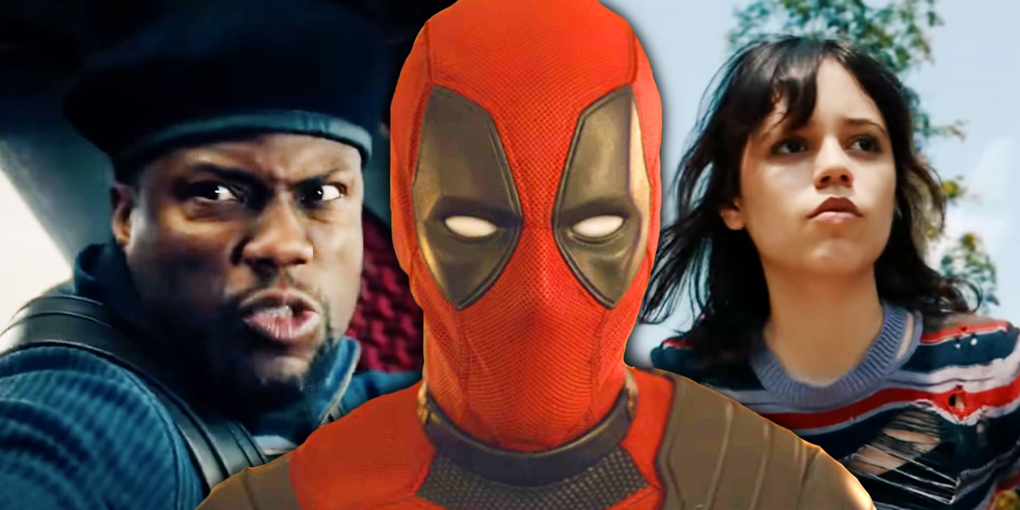 Deadpool from Deadpool & Wolverine, Jenny Ortega from Beetlejuice 2, and Kevin Hart from Borderlands