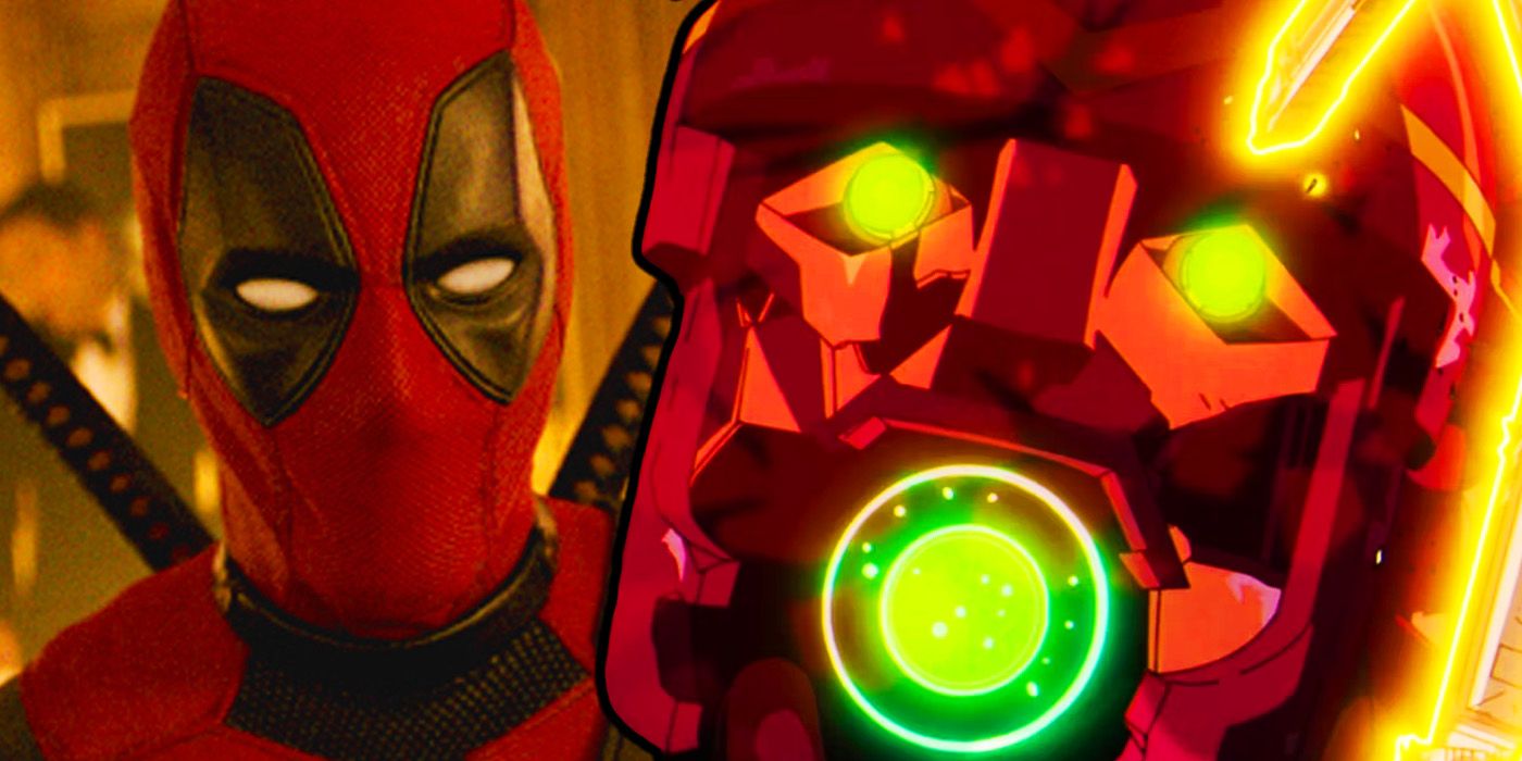 Deadpool in Deadpool & Wolverine's trailer with a Sentinel attacking in X-Men '97 episode 5
