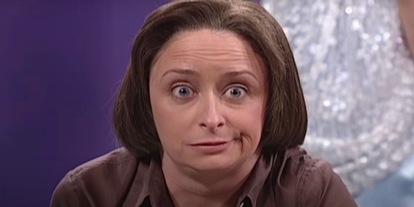 Rachel Dratch smiles at the camera awkwardly. 