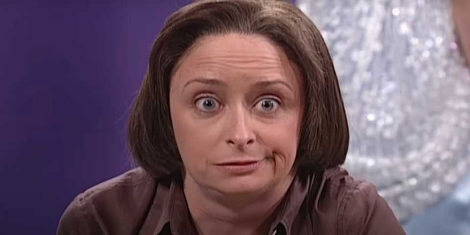 Rachel Dratch smiles at the camera awkwardly.