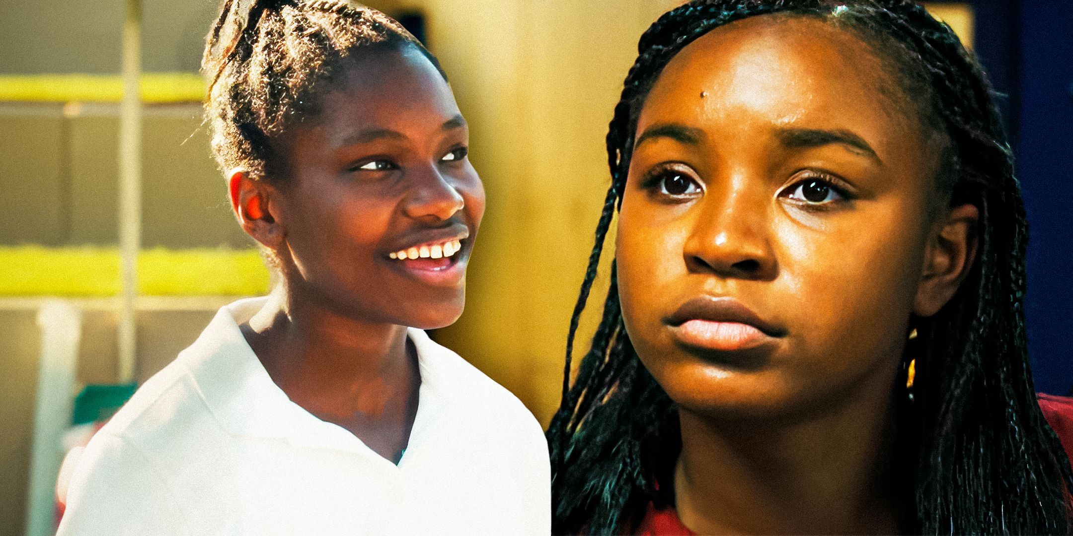 Demi Singleton as Serena Williams and Saniyya Sidney as Venus Williams in King Richard