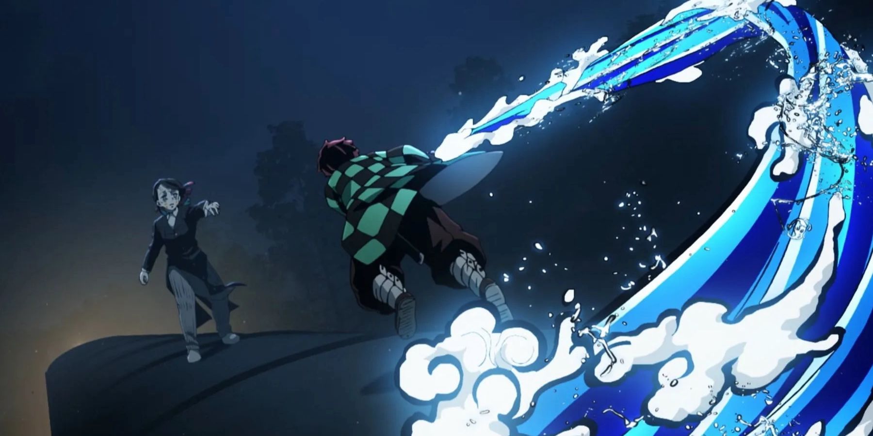 Enmu and Tanjiro uses his water breathing
