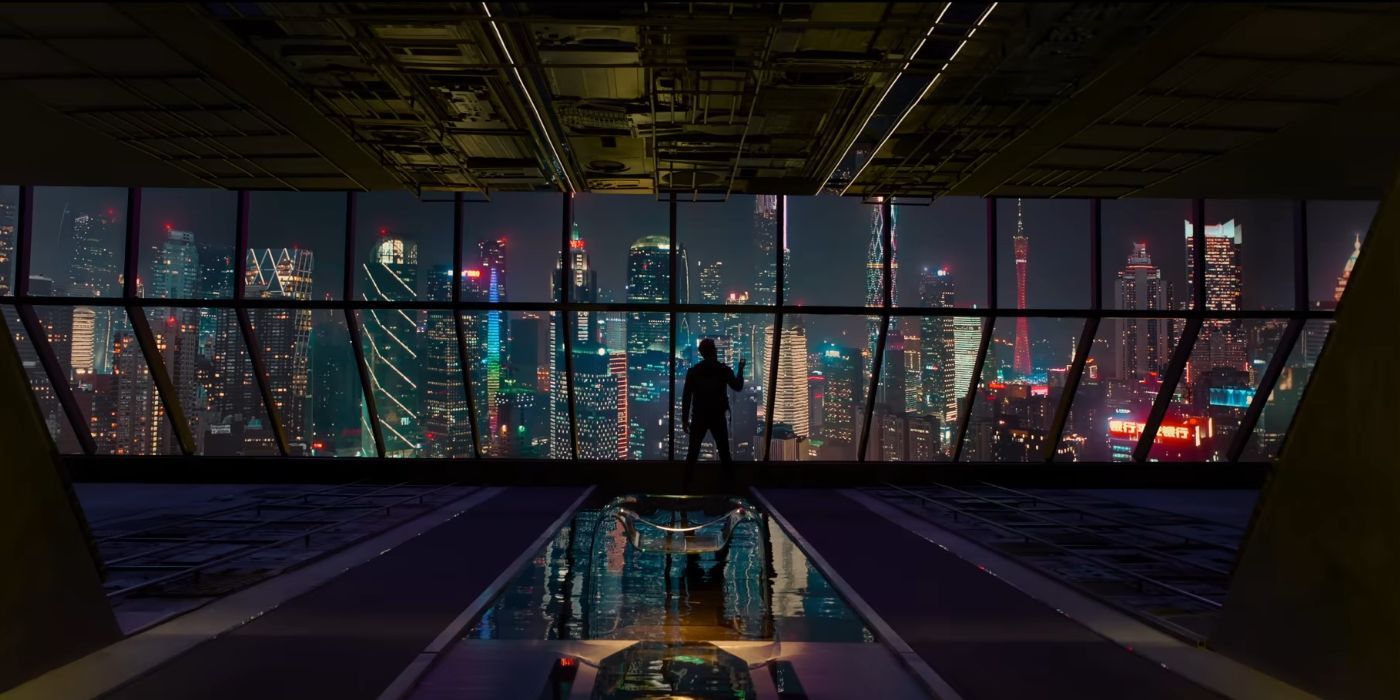 Don (Ranveer Singh) standing in front of neon cityscape in Don 3.