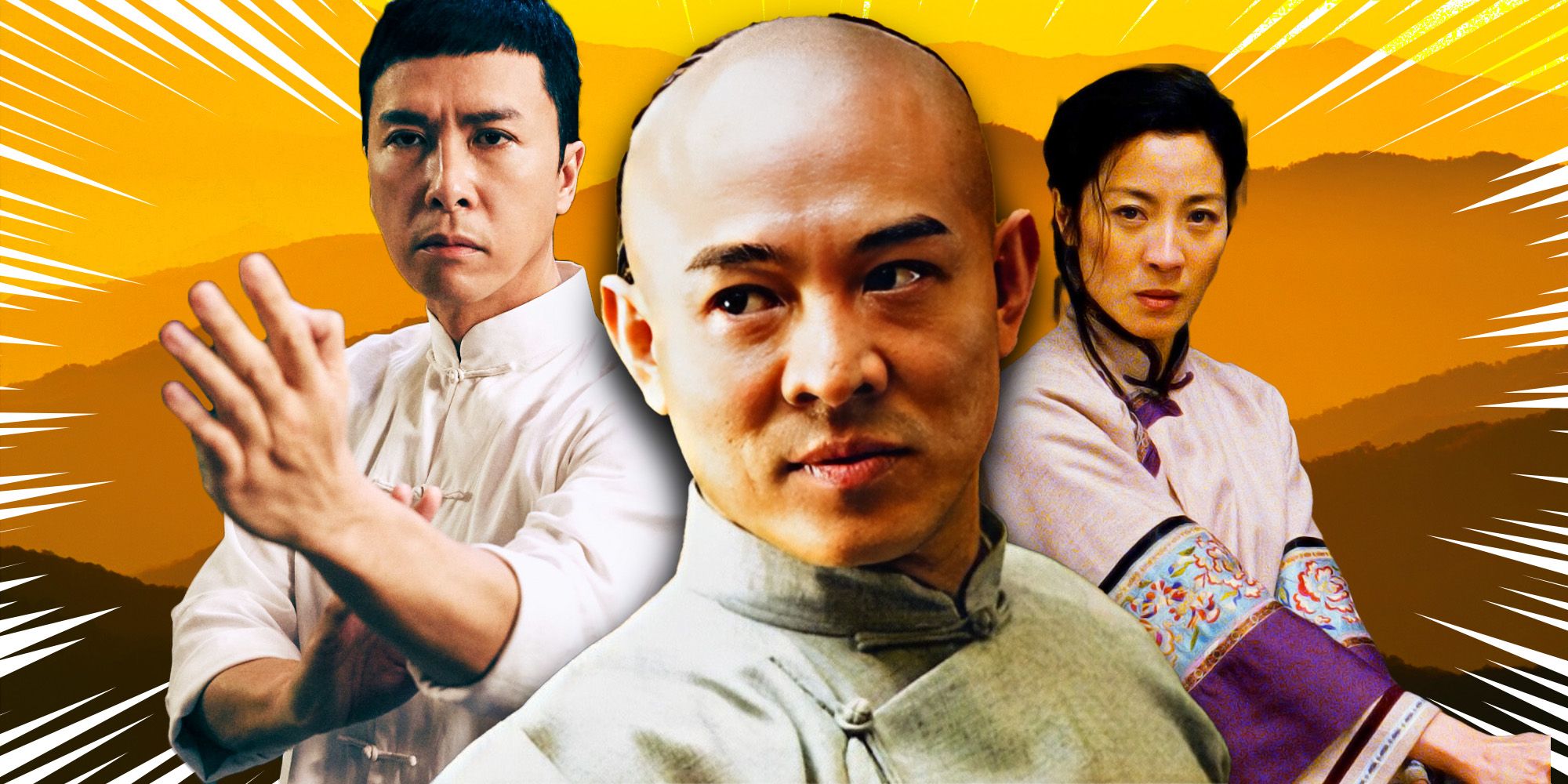 Donnie Yen in Ip Man 3, Michelle Yeoh in Crouching Tiger, Hidden Dragon, and Jet Li in Fearless