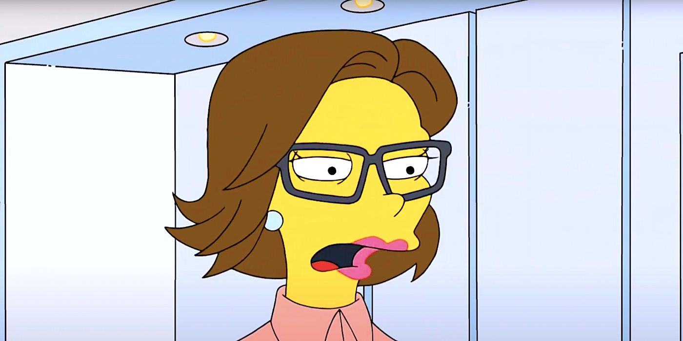 Dr Lori Spivak looking annoyed in The Simpsons