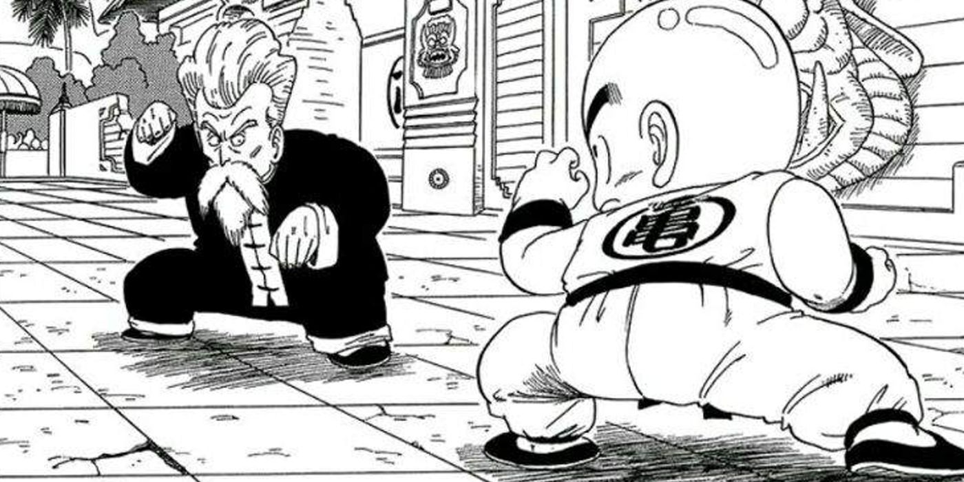 Dragon Ball&rsquo;s Krillin Vs Jackie Chun in the world martial arts tournament with the floor beaten up.