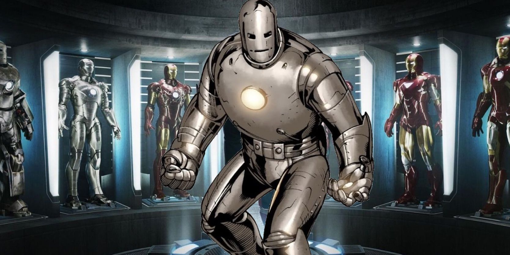 Iron Man Suits Mark 1 overlayed