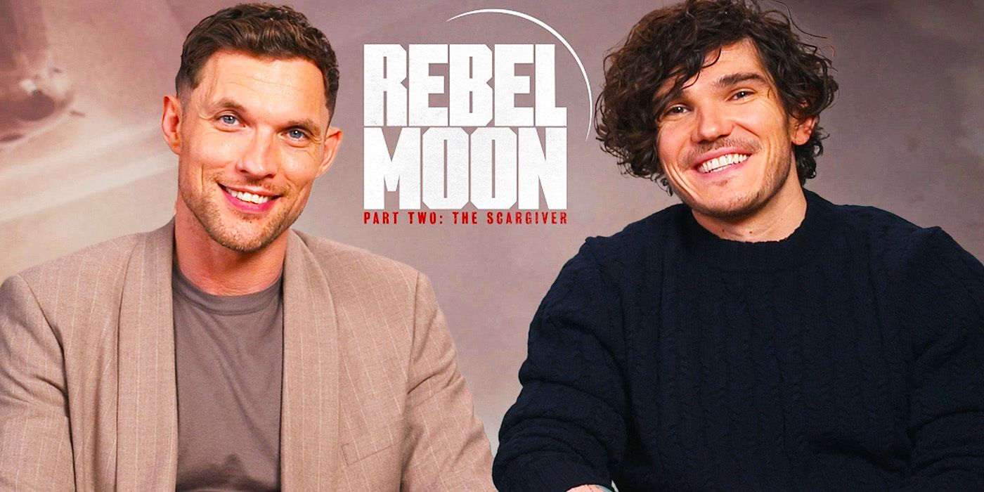 Ed Skrein & Fra Fee during Rebel Moon Part 2 Interview