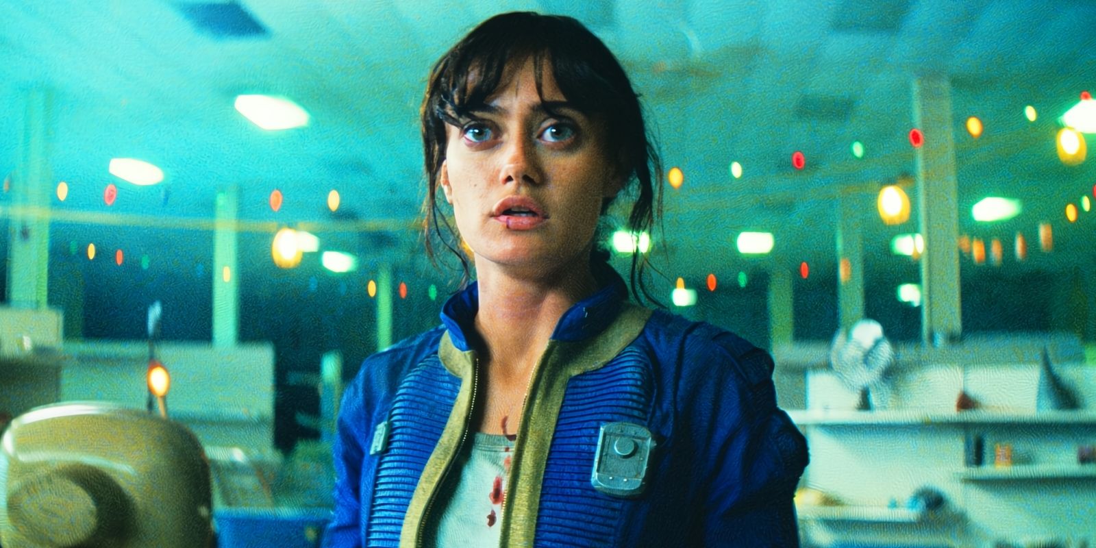 Ella Purnell looking surprised as Lucy in Fallout season 1