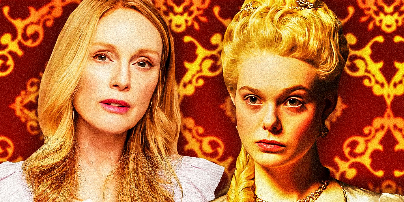 Elle-Fanning-as-Catherine-from-The-Great-and-Julianne-Moore-as-Gracie-from-May-December