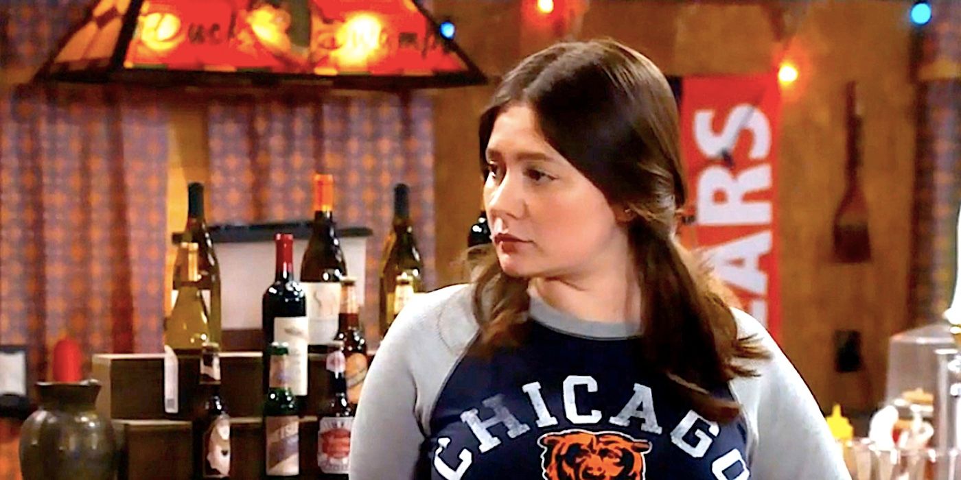 Emma Kenney's Harris stands at the restaurant counter in The Conners season 6 episode 8