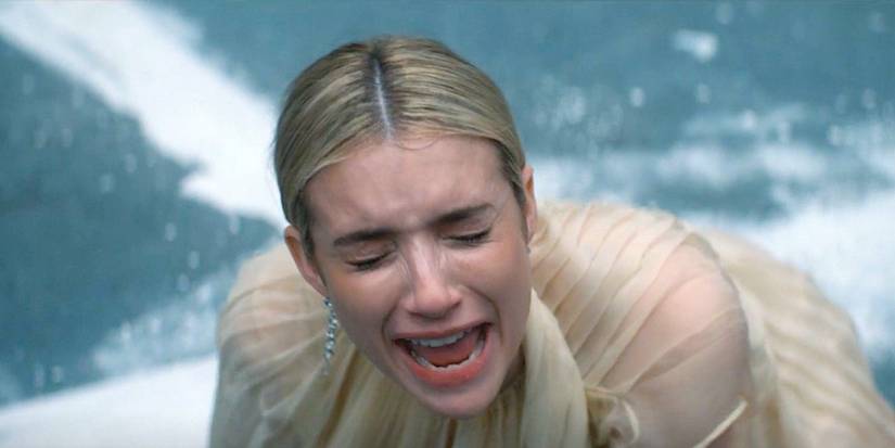 Emma Roberts' Anna cries on the floor in American Horror Story season 12 episode 9