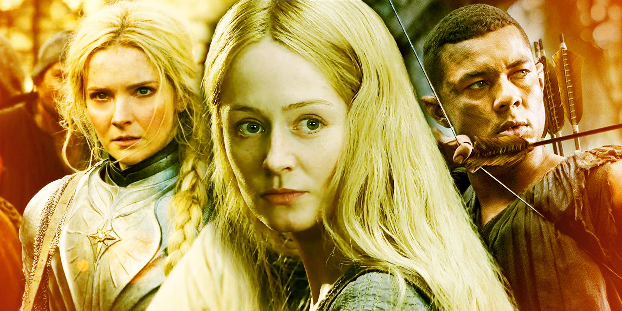 Eowyn from The Two Towers, Galadriel and Arondir from The Rings of Power