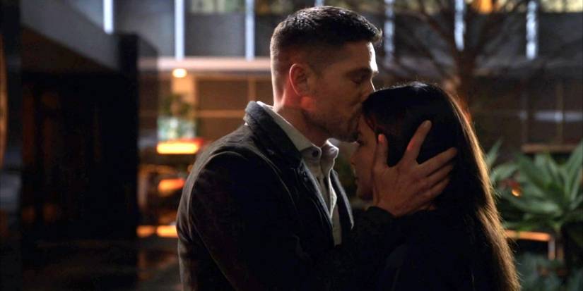 Eric Winter as Tim Bradford and Melissa O'Neil as Lucy Chen in The Rookie season 6, episode 6.