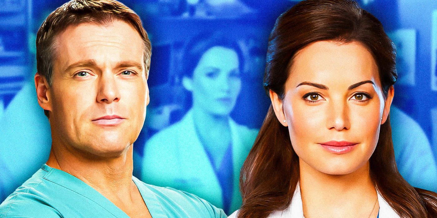 Collage of Erica Durance and Michael Shanks in Saving Hope