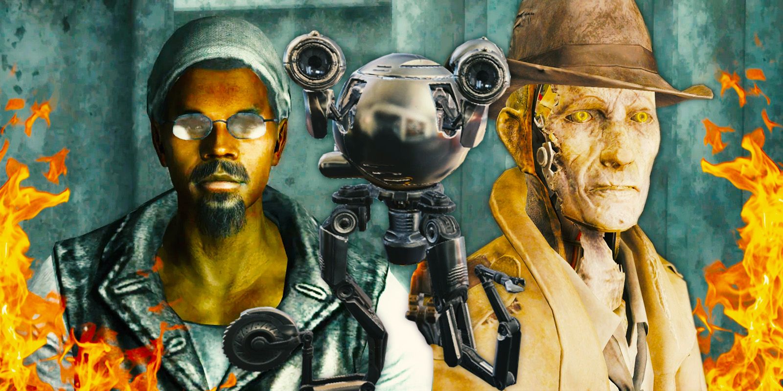 Three Dog, Codsworth, and Nick Valentine from the Fallout games.