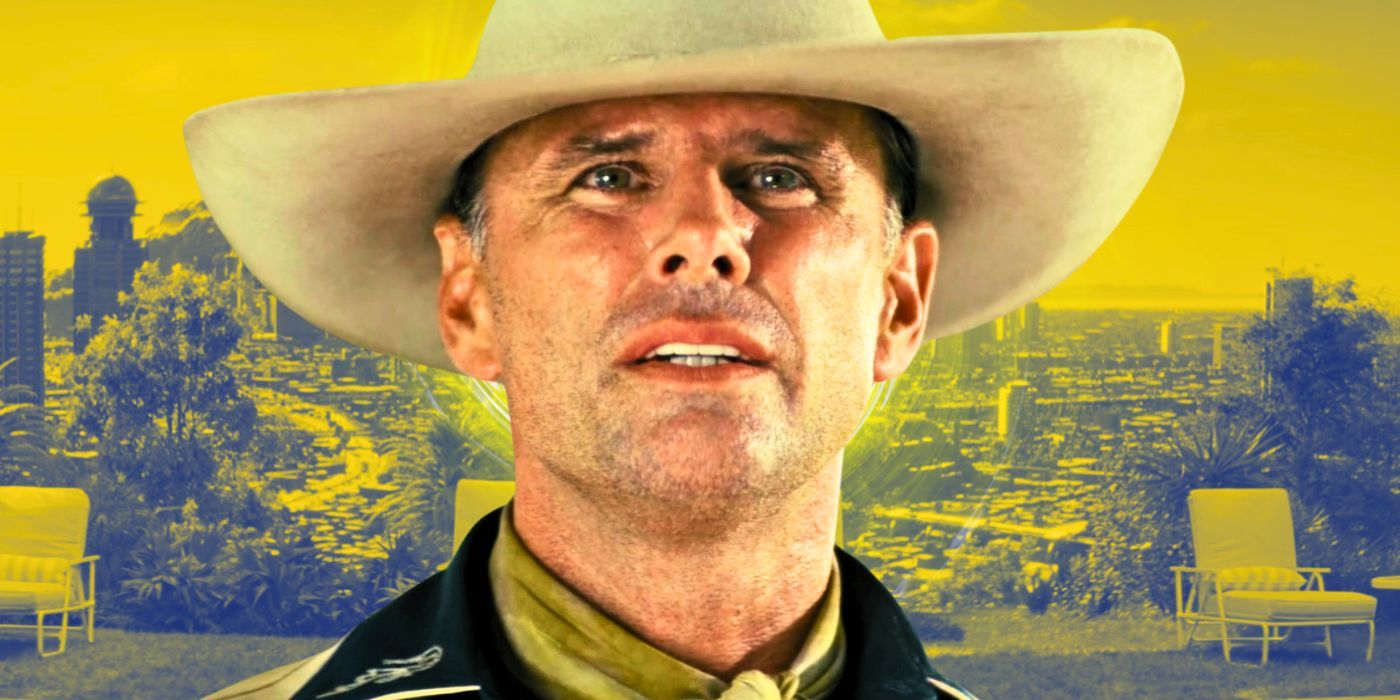 Walton Goggins looking shocked in a cowboy hat as Cooper Howard in Fallout (2024)
