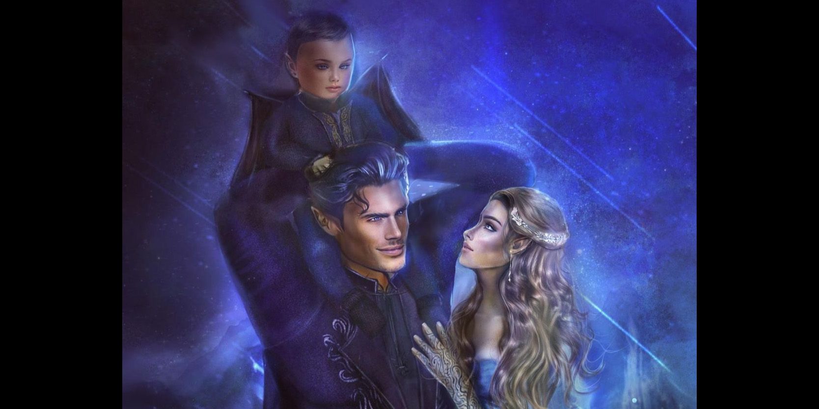 Fan art de Feyre Rhys e Nyx de acotar