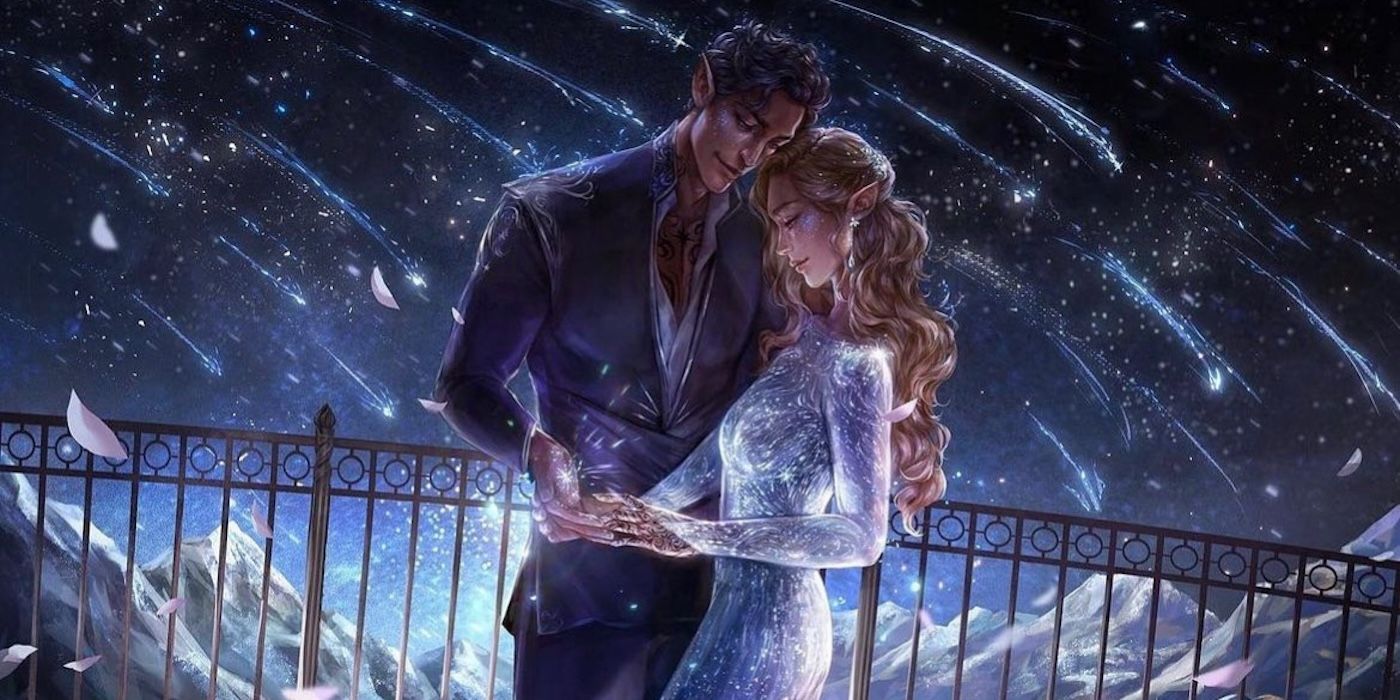 Fan art of Rhys and Feyre at Starfall from acotar