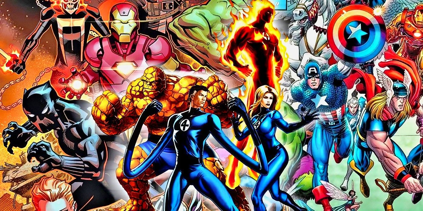 Fantastic Four and the Avengers from Marvel Comics.