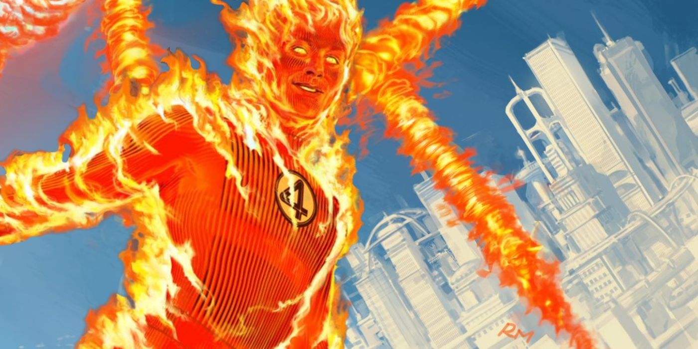 Fantastic Four City Human Torch MCU Poster