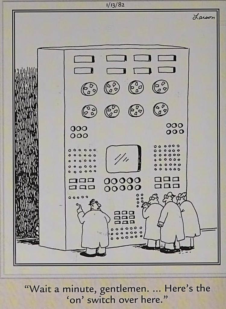 Far Side, scientists looking for 'on' switch on giant computer