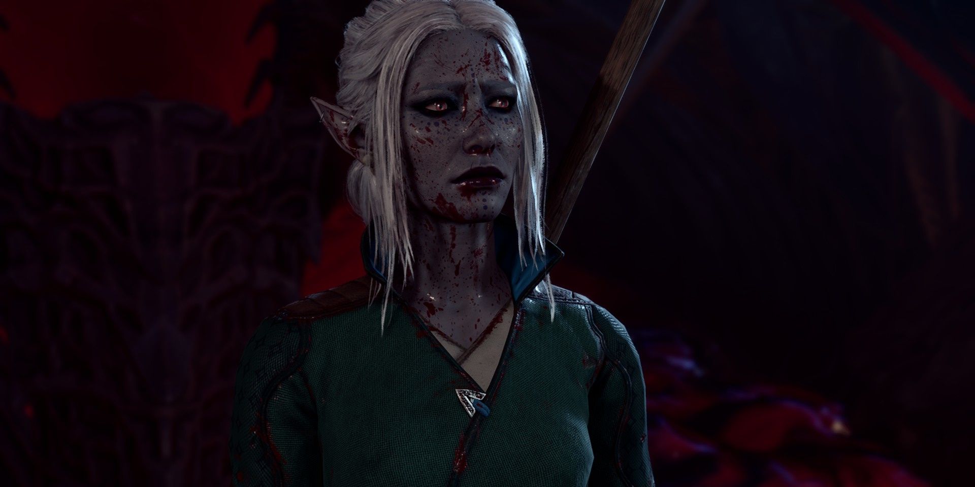 Female Drow Dark Urge wakes up on mind flayer ship in Baldur's Gate 3.