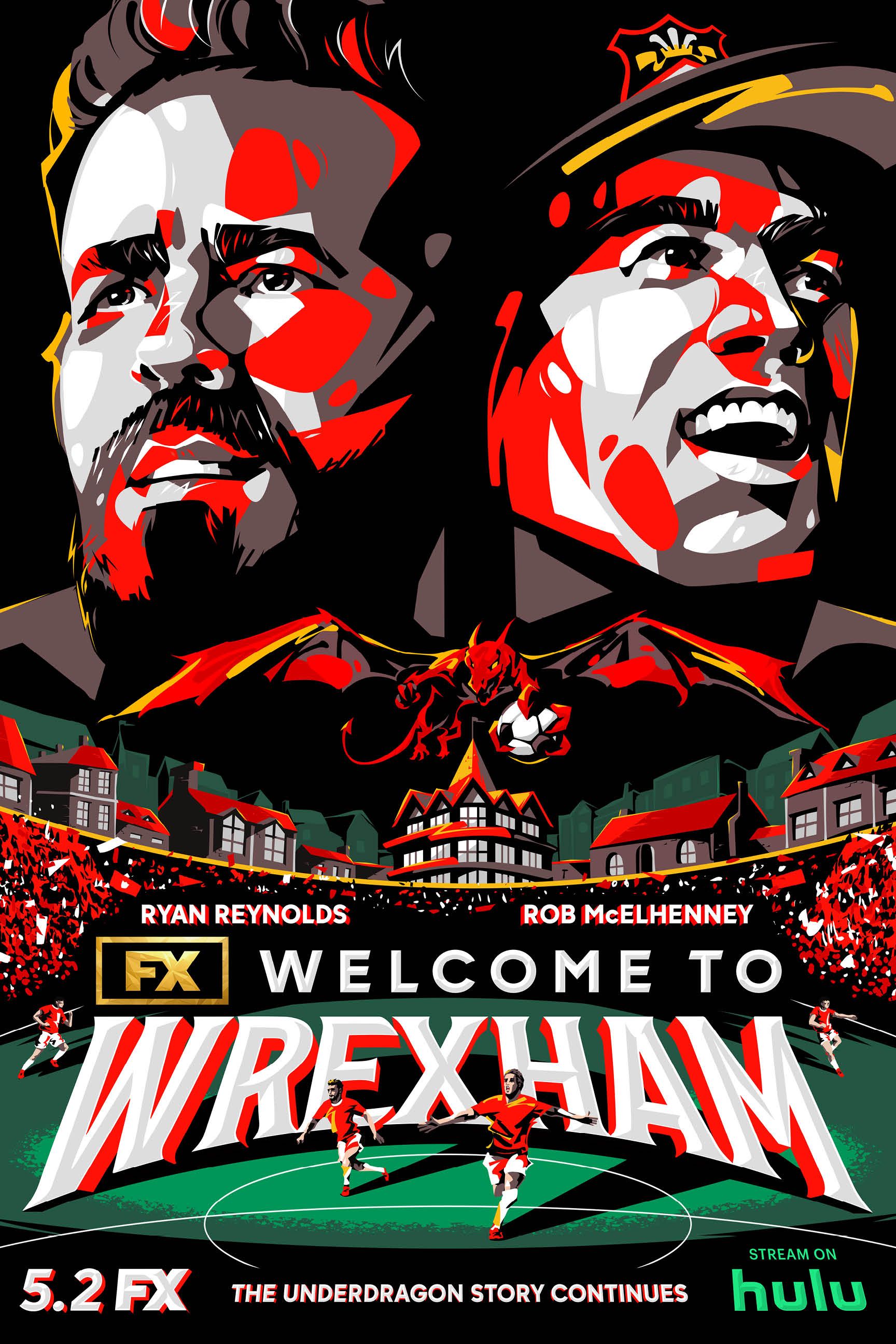 FXs Welcome to Wrexham Season 3 poster Featuring Ryan Reynolds and Rob McElhenney