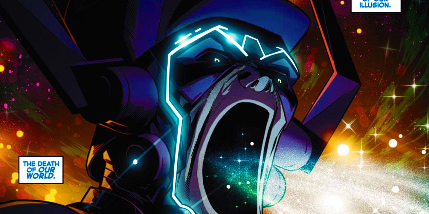 Galactus devouring worlds in Marvel Comics' Life Story