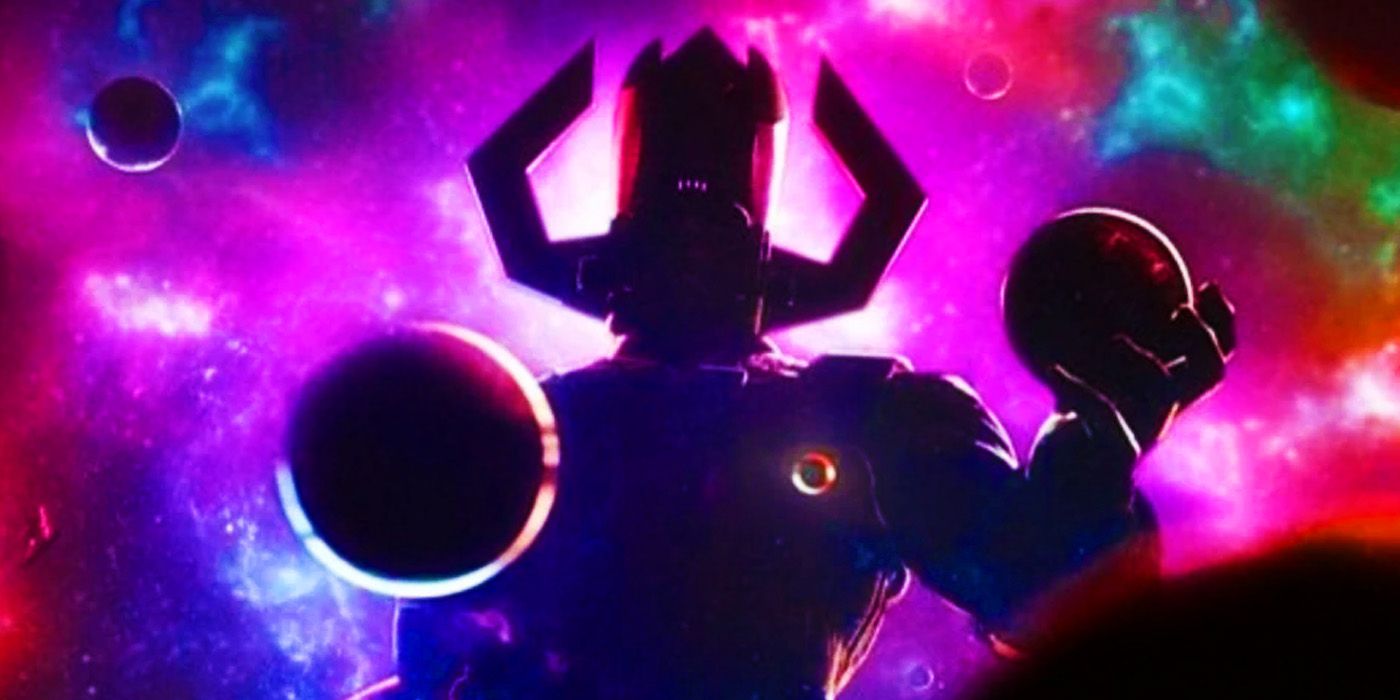 Galactus looking at planets in Marvel Comics