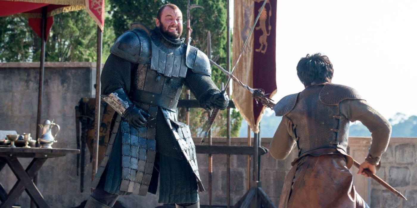 The Mountain fighting Oberyn Martell in Game of Thrones 