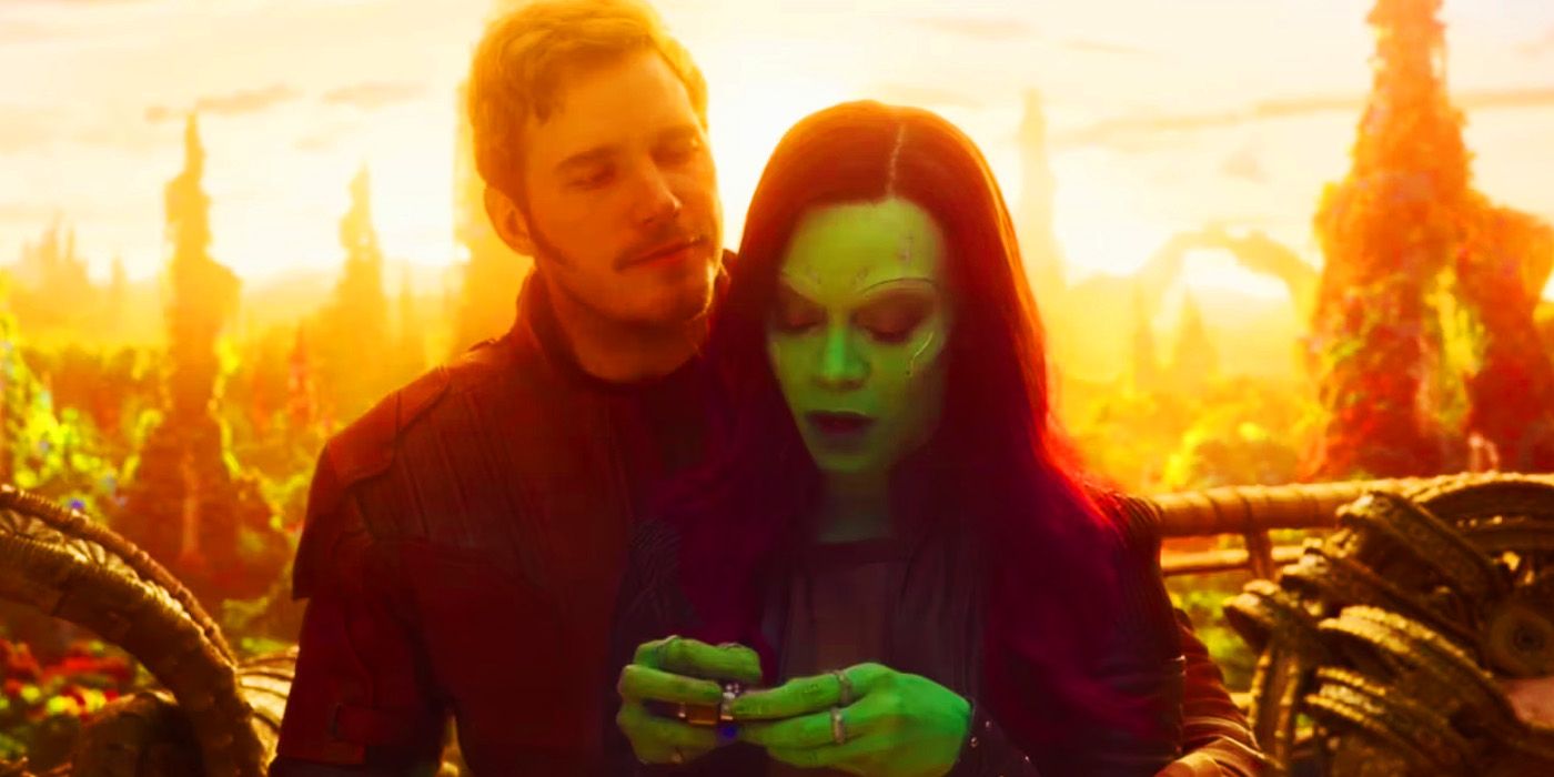 Gamora and Peter Quill on Ego's planet in Guardians of the Galaxy Vol. 2