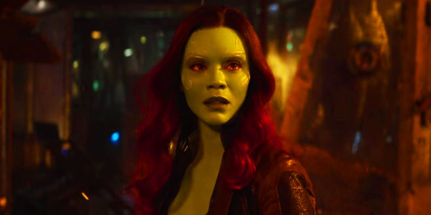 Gamora looking exhausted in Guardians of the Galaxy