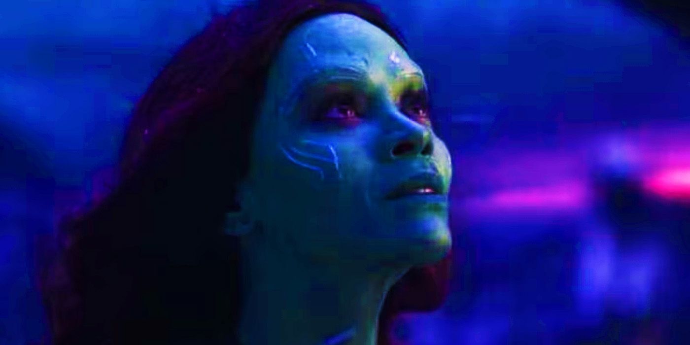 Gamora speaking to Thanos on Vormir in Avengers Infinity War