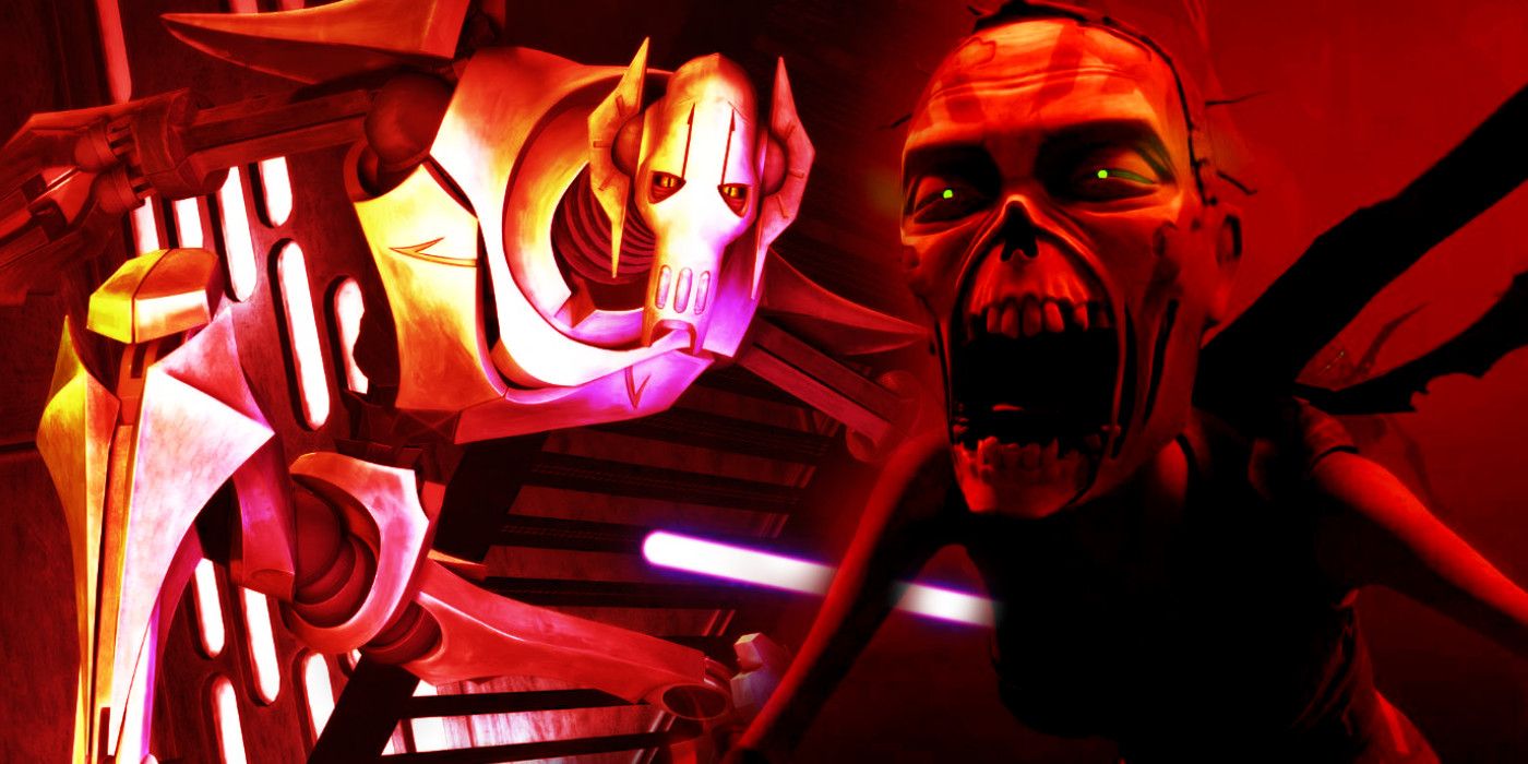 General Grievous and one of the Nightsister zombies, colorized in red