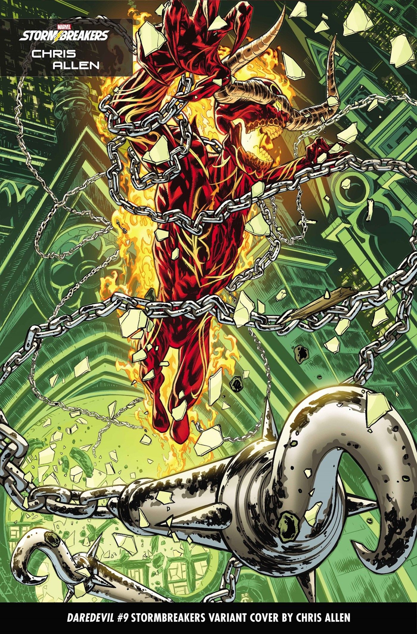 Arte da capa variante do Ghost Rider Demolidor # 19 por Chris Allen Stormbreakers