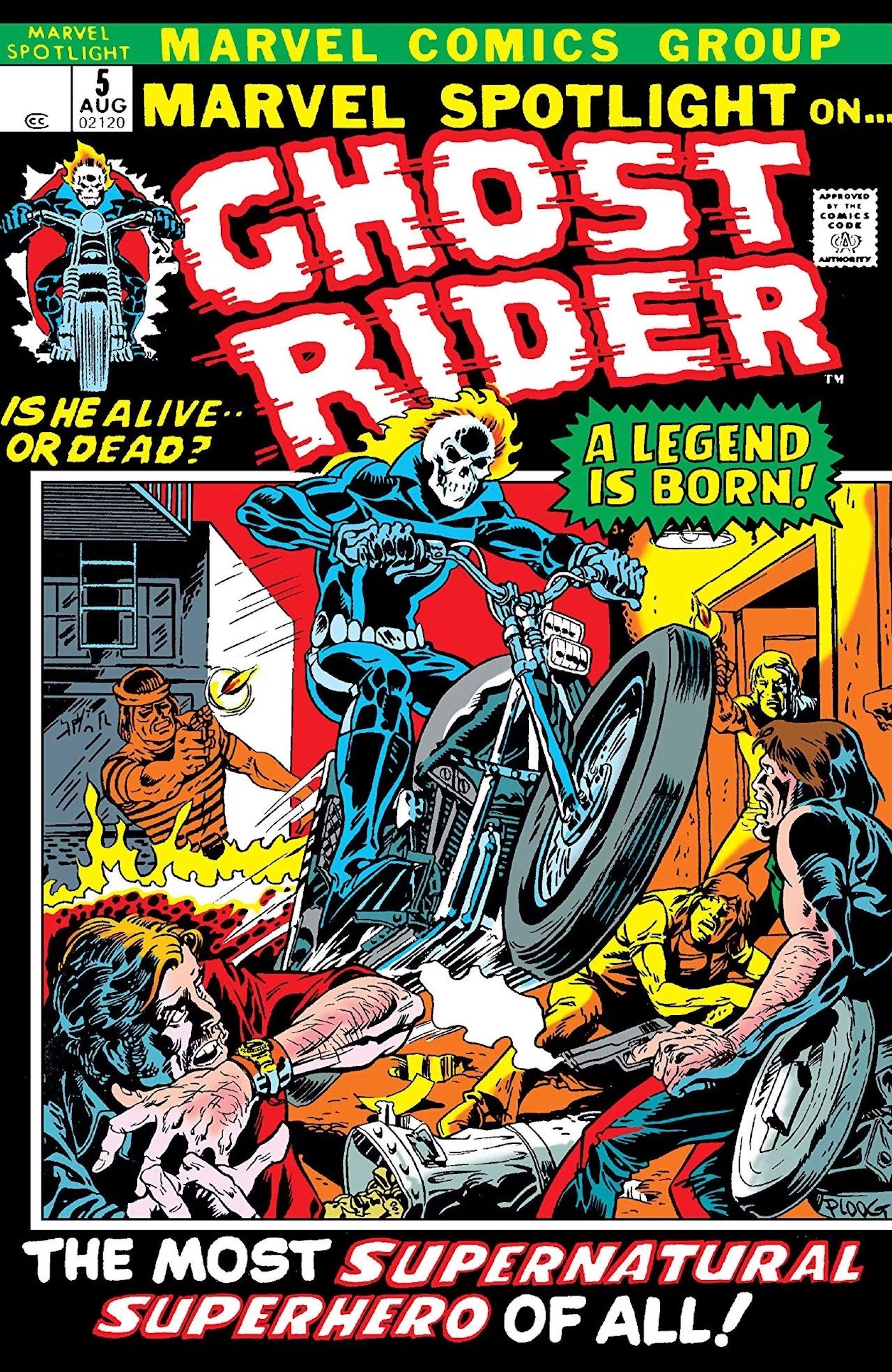 A primeira aparição do Ghost Rider no Marvel Spotlight 5