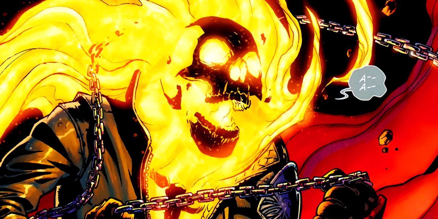 Ghost Rider com uma juba de fogo na Marvel Comics