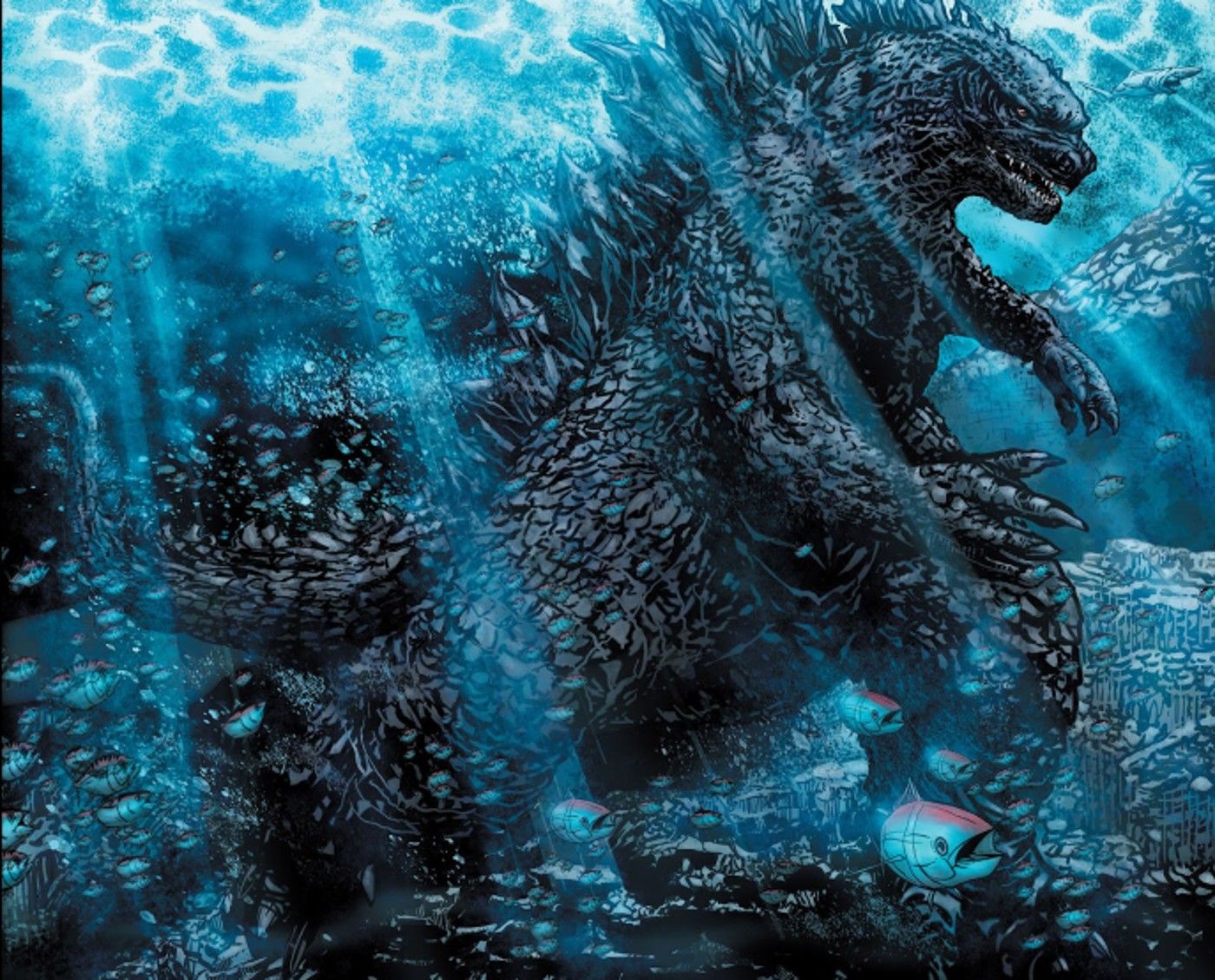 Godzilla Dominion, Godzilla walking under water