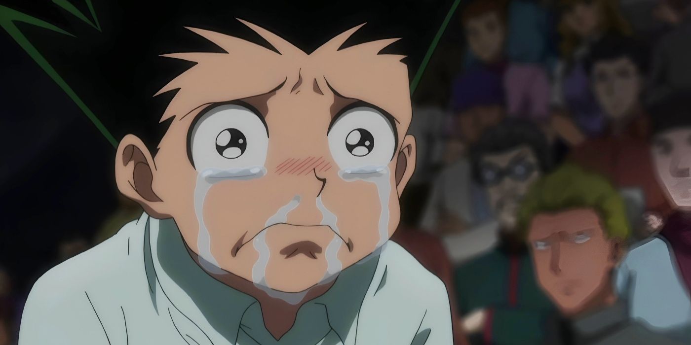 After waking up from his coma, Gon finds Ging during the election and tearfully explains how Kite died because of him in Hunter x Hunter. 