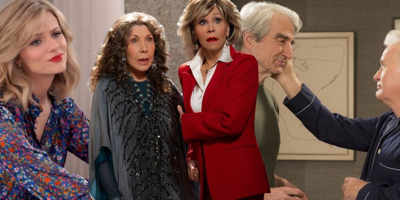 A collage of three images from Grace and Frankie representing the ending - created by Tom Russell