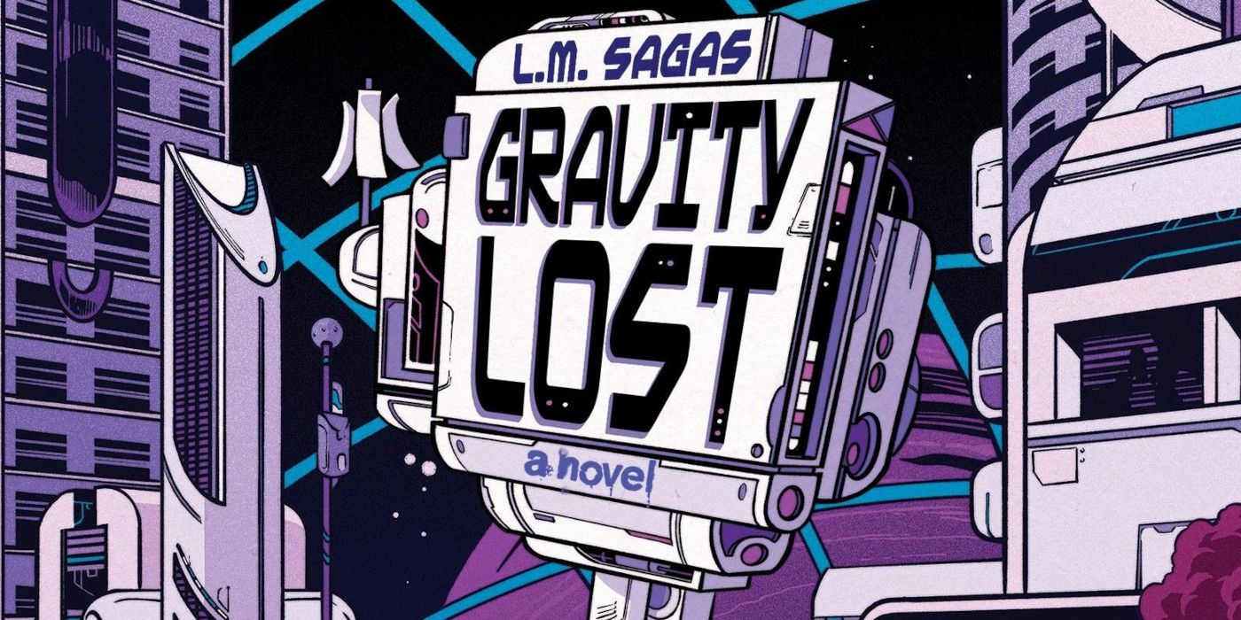 Gravity Lost Cover com uma placa e estruturas robóticas